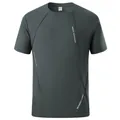 Dunkelgraues Herren-Sport-T-Shirt, schnelltrocknend, mit Night Exercise-Aufdruck. - XS / Oberteile / Dunkelgrau