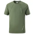 Grünes Herren-Sport-T-Shirt, schnelltrocknend, mit dekorativem NIGHT EXERCISE Aufdruck - XS / Oberteile / Armeegrün