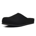 Mules planos negros minimalistas de ante para un look diario informal y cómodo. - 39 / Negro