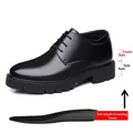 Schwarze Herren-Business-Schuhe mit 3 cm Einlegesohle und 5 cm dicker Sohle - 37 / 8CM Höhensteigerung Ganzjahresstil (7107) / Schwarz