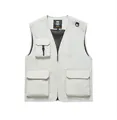 Men's off-white outdoor multi-pocket fishing vest casual photography waistcoat front view - Off White