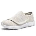 Scarpe da camminata leggere in mesh da donna con cinturino in velcro regolabile in beige - Beige