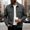 Veste slim de qualité supérieure pour hommes, gris anthracite avec poches doubles - Gris foncé