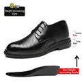 Chaussures rehaussantes noires pour hommes en cuir avec talon invisible de 8 cm plus - 37 / Ajouré 8cm Augmentation de Taille (790-1) / Noir