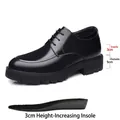 Zapatos de vestir negros para hombre con plantilla invisible de 3 cm de altura - 37 / Estilo con Aumento de 8CM Cuatro Estaciones (8107) / Negro