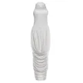 Abito lungo bianco senza maniche con collo alto e dettagli drappeggiati alla moda - Taglia S / Vestiti / Bianco