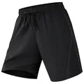 Schnelltrocknende schwarze Herren-Sportshorts für Fitness und Laufen mit Kordelzug. - XS / Unterteile / Schwarz