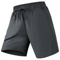 Herren Sport-Laufshorts in Dunkelgrau, schnelltrocknend mit verstellbarem Kordelzug - XS / Unterteile / Dunkelgrau