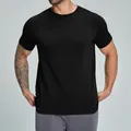 Camiseta deportiva transpirable de algodón orgánico para hombre en color negro - S / Tops / Negro Premium