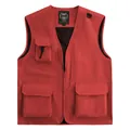 Red multi-pocket utility workwear vest for photography, fishing and outdoor activities - S / Tops / Red