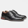 Chaussures Derby Brogue noires classiques pour hommes avec perforations élégantes - Noir
