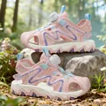 Pink and blue closed-toe children's sports sandals for summer beach activities - 28 / Pink Purple