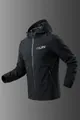 Professionelle schwarze Herren-Sonnenschutzjacke mit Kapuze, UPF50+ und RUN-Brustdruck - Schwarz