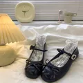 Klassieke zwarte Mary Jane prinsessenschoenen voor meisjes met schattig strikdetail - Zwart
