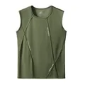 Men's olive green quick-drying sports sleeveless tank top for fitness training and running - XS / Tops / Army Green