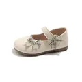 Elegante cremefarbene Prinzessin-Lederschuhe für Kleinkinder mit karierten Schleifen - Größe 21-25 Gemischt / Beige