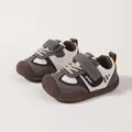 Breathable mesh infant walking shoes with soft soles for baby boys and girls in brown - Inner Length 16.5cm (Size 26) / Brown Gray