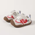 Breathable mesh baby walking shoes with soft soles for infants in red and white colors. - Insole 12.5cm (Size 18) / Off White