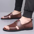 Braune römische Freizeitsandalen für Herren mit weicher, rutschfester Sohle für den Sommer. - Braun