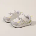 Chaussures de sport respirantes pour tout-petits avec bandes velcro en gris et vert - Longueur Intérieure 12.5cm (Taille 17) / Gris