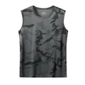 Schnelltrocknendes Herren-Tanktop mit grauem Camouflage-Muster für Fitness und Sport - S / Oberteile / Dunkelgrau