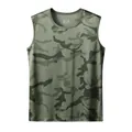 Hochwertiges, schnelltrocknendes Herren-Sport-Tanktop mit klassischer Armee-Tarnung - S / Oberteile / Armeegrün