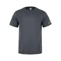 Camiseta deportiva para hombre talla grande secado rápido gris oscuro, manga corta top - Gris oscuro