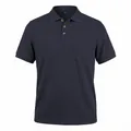 Polo bleu marine en maille gaufrée pour homme avec poche poitrine et col classique - S / Bleu marine