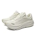 Breathable lightweight carbon plate running shoes in cream white variant for men and women - Vanilla
