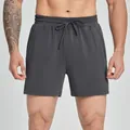 Professional men's breathable modal sports shorts in dark grey with drawstring waist. - S / Bottoms / Dark Gray