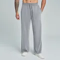 Men's breathable light grey modal straight leg joggers for sports and casual daily wear - Light Gray