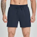 Breathable navy blue modal athletic shorts for men gym fitness and casual home wear - Navy Blue