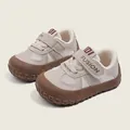 Scarpe da primi passi in rete traspirante con punta anti-collisione, beige e marrone - Taglia 16 (Lunghezza Interna 11,5 cm) / Grigio