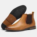 Bottines Chelsea classiques pour hommes en cuir marron avec semelle antidérapante - 40 / Tan Dégradé (KD314) / Tan Dégradé