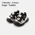 Sandali da esterno traspiranti per neonati, nero e beige, da 7 mesi a 3 anni - Taglia 16 (Lunghezza interna 12.5cm) / Nero