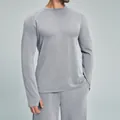 Maglia sportiva a maniche lunghe grigia traspirante da uomo per jogging e tempo libero - Grigio chiaro