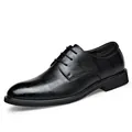 Chaussure de ville élégante pour homme en cuir texturé noir pour mariages chic - Chaussures Basses (11030)