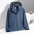 Men's breathable ice silk sun protection jacket in deep blue, lightweight UV coat - L / Tops / Cloud Blue