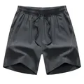 Men's breathable quick-dry sports shorts in dark grey with adjustable drawstring waist - Dark Gray