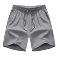 Quick-dry athletic shorts for men in light grey with adjustable drawstring waist - Light Gray