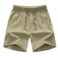 Men's premium quick-dry athletic performance shorts in khaki green with drawstring waist - Khaki