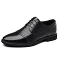 Scarpe stringate da uomo in pelle nera con design traforato traspirante per ufficio e tempo libero - 37 / Stile gentiluomo britannico / Nero Intagliato