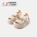 Beige baby toddler sport sandals featuring breathable mesh straps and anti-slip rubber soles - Size 16 (Inner 12.5CM) / Beige