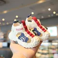 Summer kids closed-toe sports sandals with breathable mesh and cute bear design deco - Size 16 (Inner Length 12cm) / Red