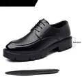 Zapatos de vestir negros para hombre con diseño calado y suela plana de 5 cm - 37 / Negro Plano Calado