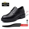 Zapatos con alza de cuero negro para hombre con aumento de 10 cm y perforaciones - 37 / Negro Calado con Aumento de 10CM