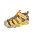 Breathable outdoor kids water sandals with grey and yellow anti-slip closed-toe design - 26 / Yellow
