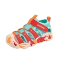 Children's closed-toe water sandals in mint green and red with graffiti sole - 26 / Red