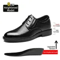 Élégantes chaussures rehaussantes homme en cuir noir avec semelle intérieure 8cm - 37 / Style Ajouré de 8CM Rehaussant (6609-1) / Noir