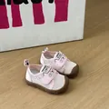 Chaussures de marche pour bébé en maille rose respirante avec motif oreilles de chat - Rose